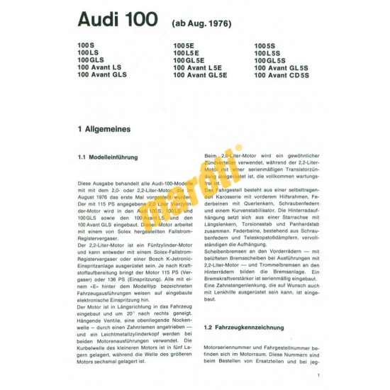 Audi 100 1976-tól 1980-ig (Javítási kézikönyv) Audi 100 1976-tól 1980-ig (Javítási kézikönyv)