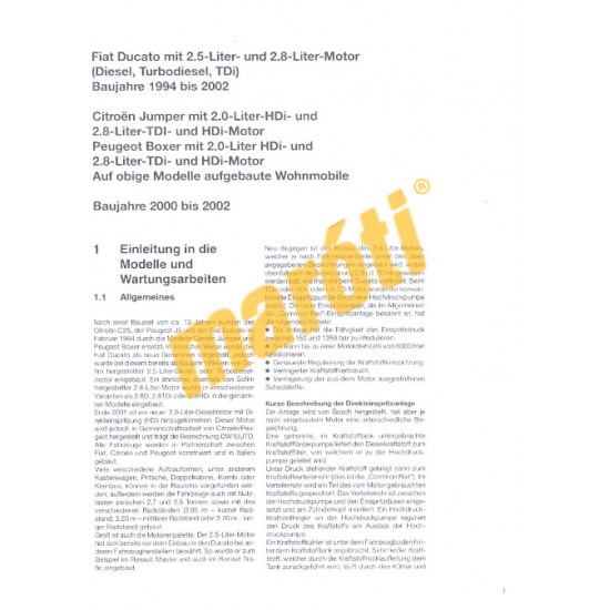 Fiat Ducato, Citroen Jumper, Peugeot Boxer  2000 - 2002 (Javítási kézikönyv)