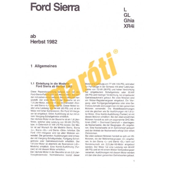 Ford Sierra 1982-től (Javítási kézikönyv)