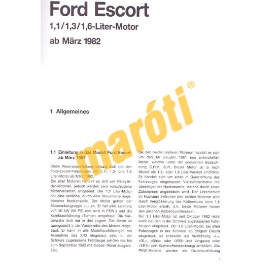 Ford Escort 1982-től (Javítási kézikönyv)