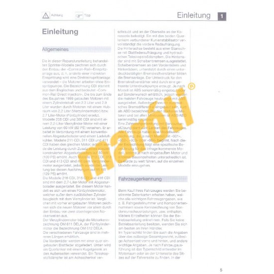 Mercedes Sprinter CDI (Javítási kézikönyv)