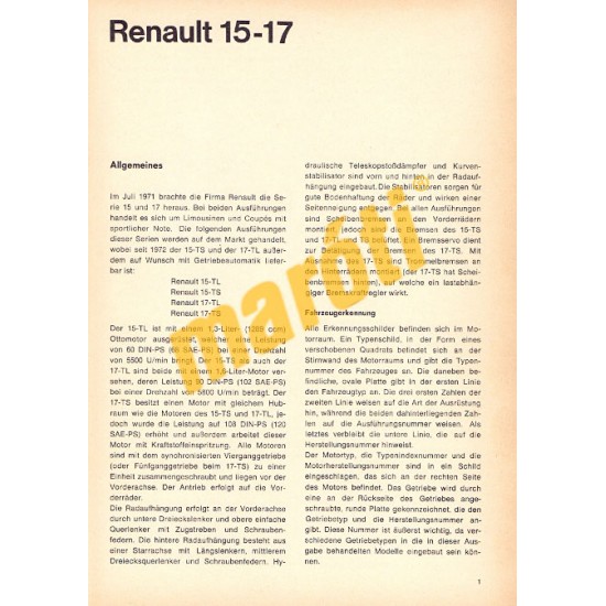 Renault 15, 17  (Javítási kézikönyv)