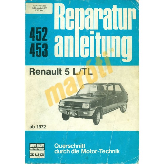 Renault 5 (Javítási kézikönyv) Renault 5 (Javítási kézikönyv)