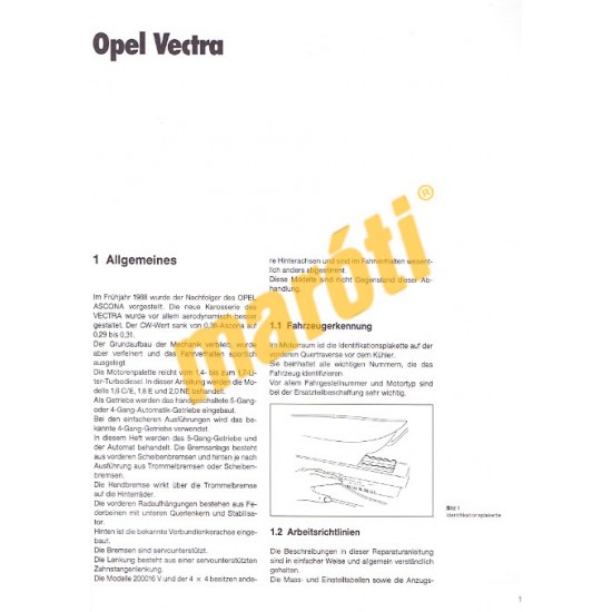 Opel Vectra 1988-tól (Javítási kézikönyv)