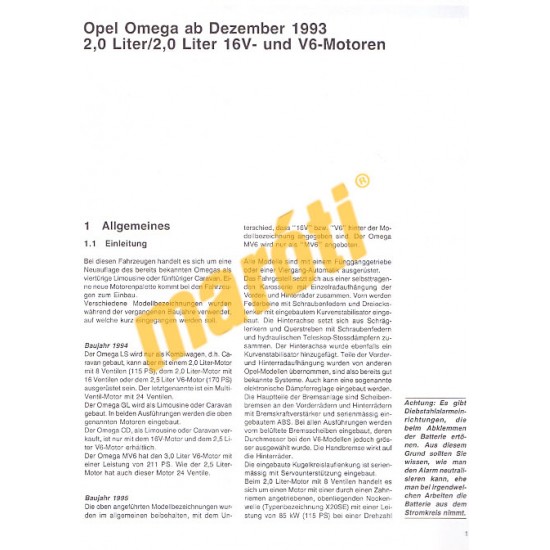 Opel Omega 1993-tól (Javítási kézikönyv)