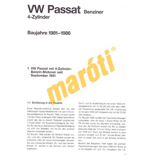 Volkswagen Passat 1981 - 1986 (Javítási kézikönyv)