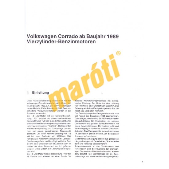 Volkswagen Corrado (Javítási kézikönyv)