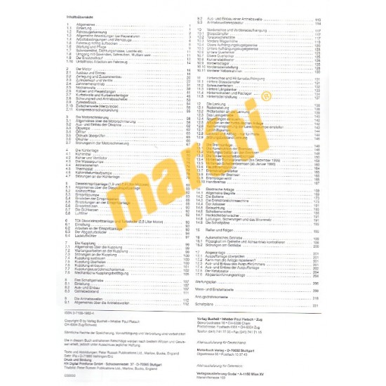 Volkswagen Transporter T4 Diesel 1996 - 1999 (Javítási kézikönyv)