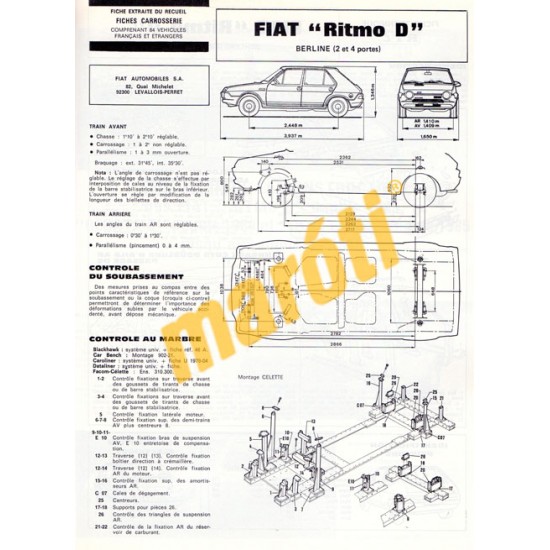 Fiat Ritmo, Fiat Regata Diesel et Turbo-Diesel (Javítási könyv)