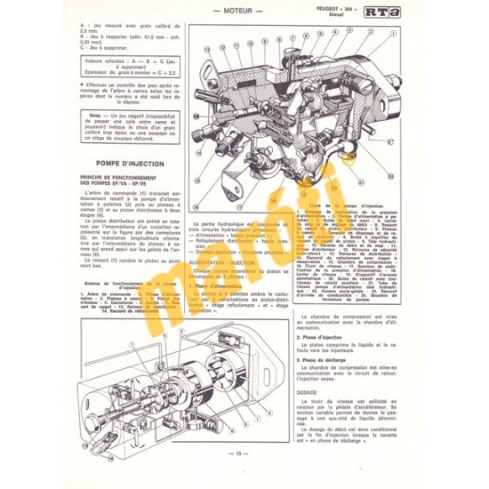 Peugeot 304 Diesel Berline, Break et Fourgonnette (Javítási könyv)