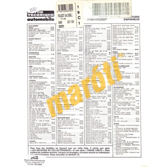 Peugeot 304 Diesel Berline, Break et Fourgonnette (Javítási könyv)