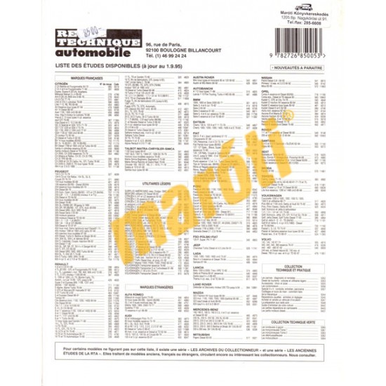 Peugeot 405 Diesel és turbo Diesel 1995-ig (Javítási könyv)