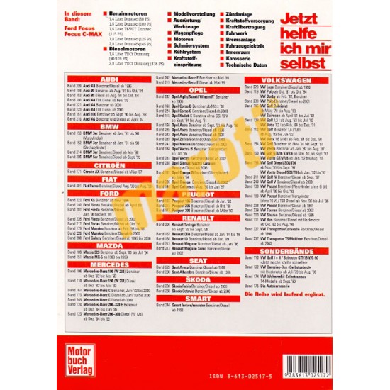 Ford Focus Turnier Focus C-Max 2003 (Javítási kézikönyv)