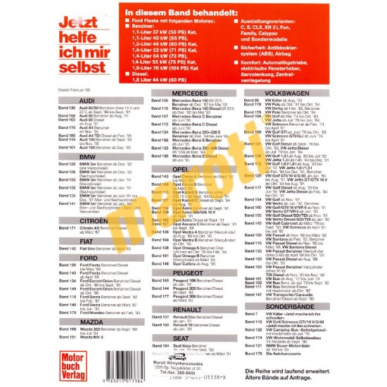 Ford Fiesta Benzin Diesel April 1989 bis Januar 1996 (Javítási kézikönyv)