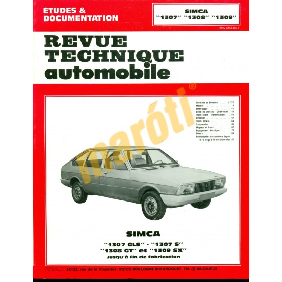 Simca 1307, 1308, 1309 (Javítási könyv)