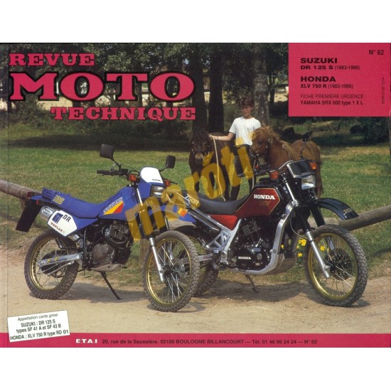 Suzuki DR 125S 83-86 Honda XLV 750R 83-86, Yamaha SRX 600