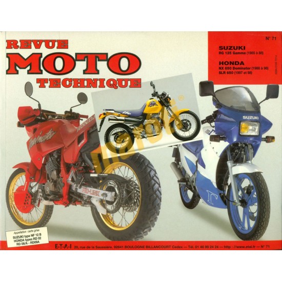 Suzuki RG 125 Gamma, Honda NX 650, Dominator SLR 650