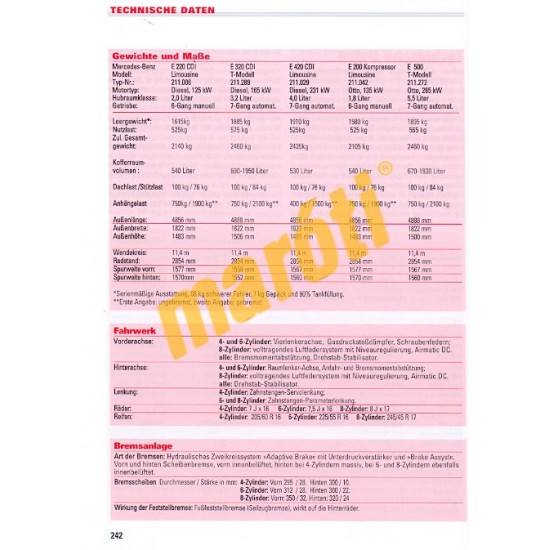 Mercedes-Benz E-Klasse (W 211) Benzin Diesel ab 2002