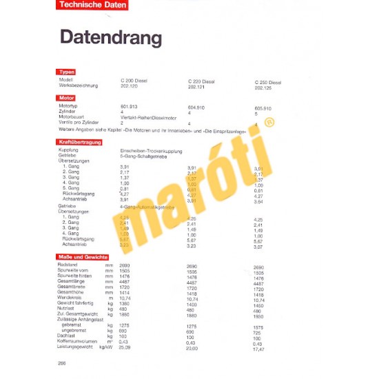 Mercedes-Benz C 200/220/250 Diesel Juni 1993 bis June 2000