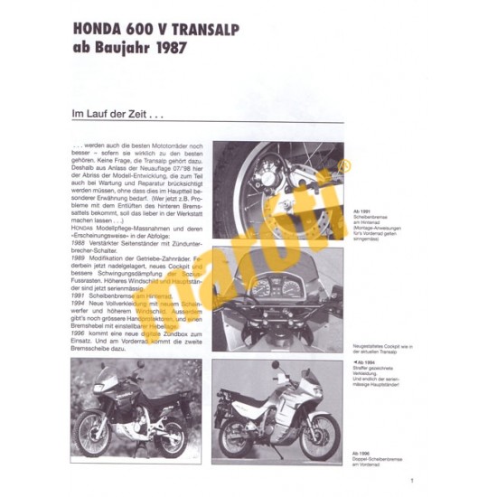 Honda 600 V Transalp (Javítási kézikönyv)