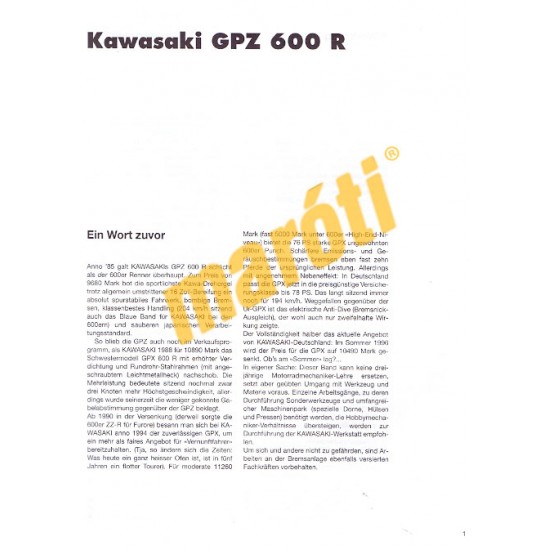 Kawasaki GPZ/GPX 600 R (Javítási kézikönyv)