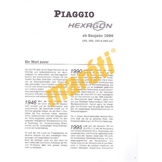 Piaggio Hexagon 125, 150, 180, 250 (Javítási kézikönyv)