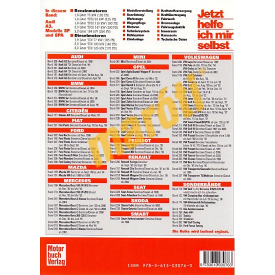 Audi A3 mit Sportback und Cabrio Benzin Diesel 2003- (Javítási kézikönyv)