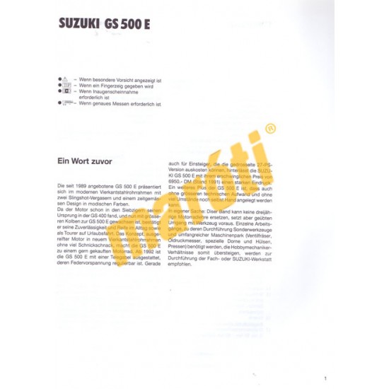 Suzuki GS 500 E 1989- (Javítási kézikönyv)