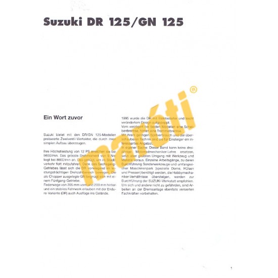 Suzuki GN 125, DR 125 1991- (Javítási kézikönyv)