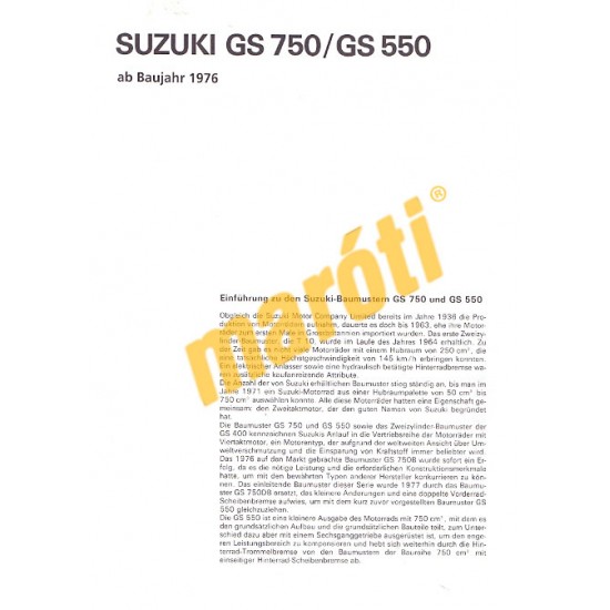 Suzuki GS 750 / 550 1976 (Javítási kézikönyv)