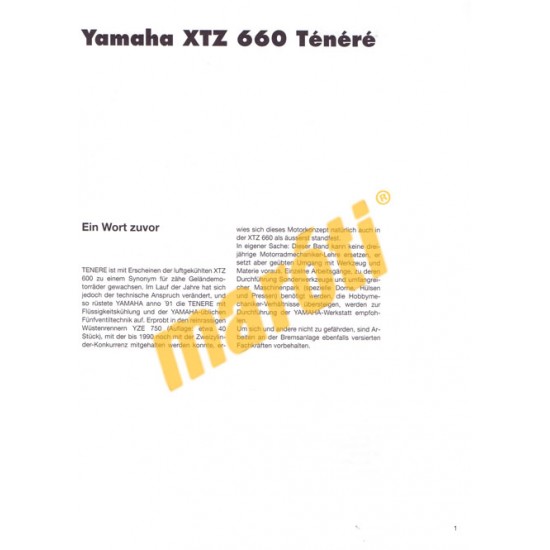 Yamaha XTZ 660 Ténéré (Javítási kézikönyv)