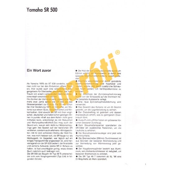 Yamaha SR 500 T 1984- (Javítási kézikönyv)