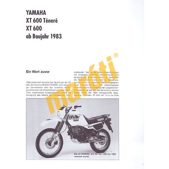 Yamaha XT 600 600 Ténéré (Javítási kézikönyv)