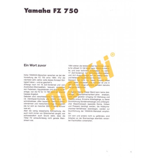Yamaha FZ 750 1984- (Javítási kézikönyv)