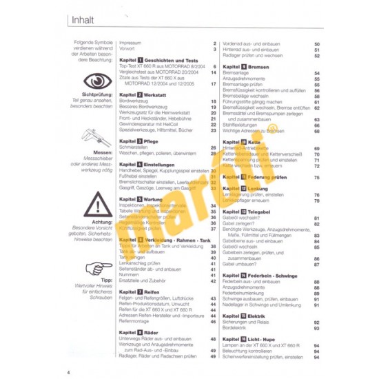 Yamaha XT 600X, XT 660 R (Javítási kézikönyv)