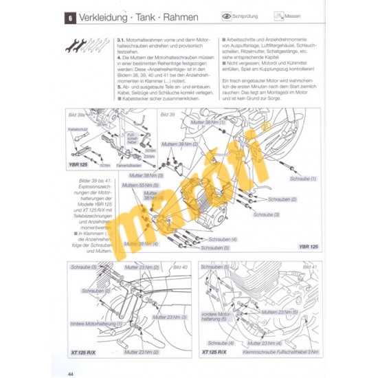 Yamaha 125 cm3 Viertakt-Leichtkraftrader (Javítási kézikönyv)
