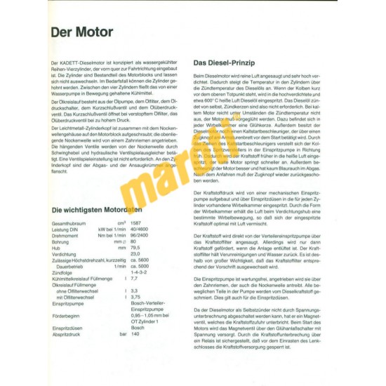 Opel Kadett D Diesel 1982-84 (Javítási kézikönyv)