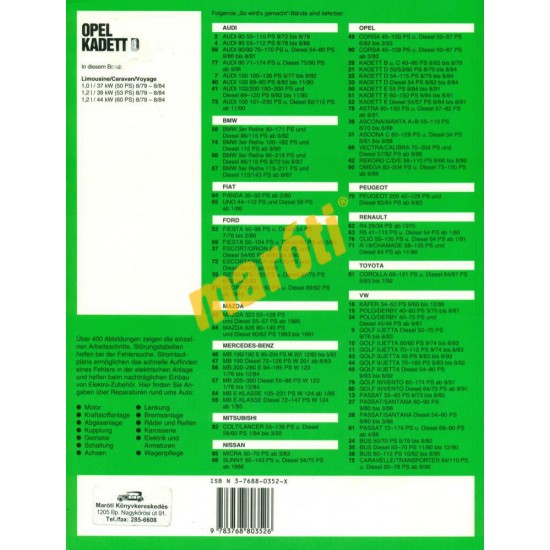 Opel Kadett D 1979-84 (Javítási kézikönyv)