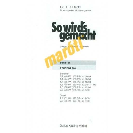 Peugeot 206 ab 1998- (Javítási kézikönyv)