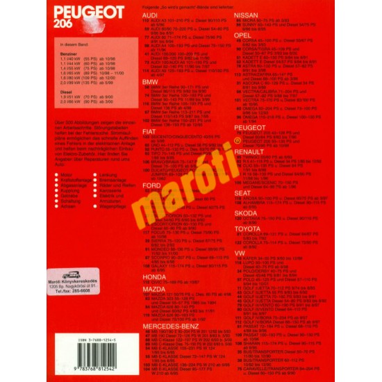 Peugeot 206 ab 1998- (Javítási kézikönyv)