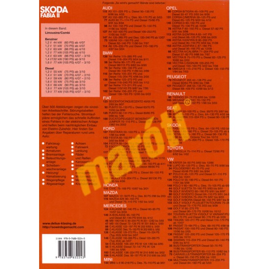 Skoda Fabia II 2007- (Javítási kézikönyv) Skoda Fabia II 2007- (Javítási kézikönyv)