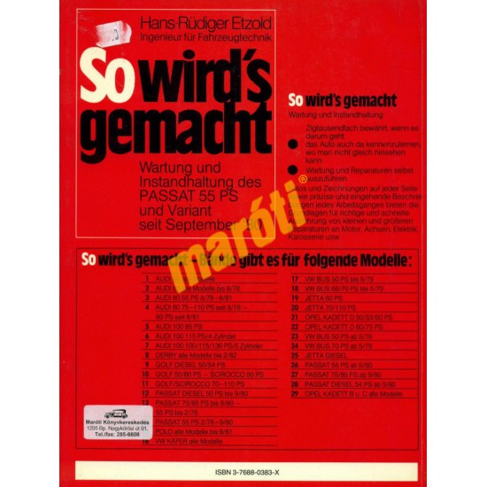 Volkswagen Passat 1980- (Javítási kézikönyv)