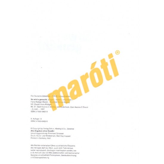 Opel Ascona C 1981-88 (Javítási kézikönyv)