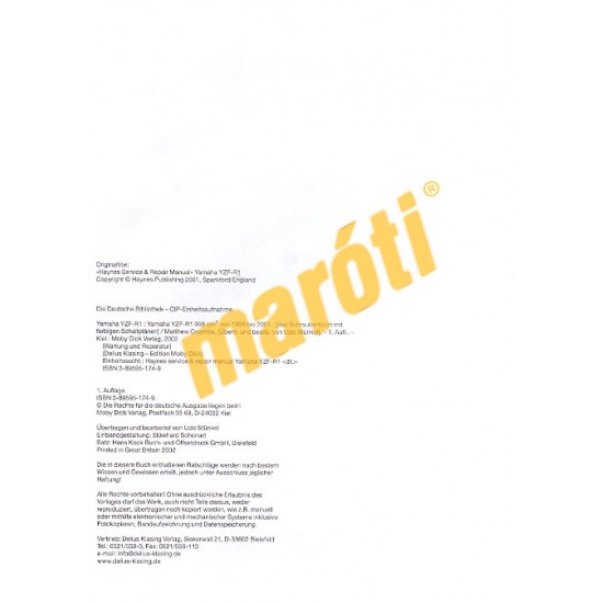 Yamaha YZF-R1 (Javítási könyv)