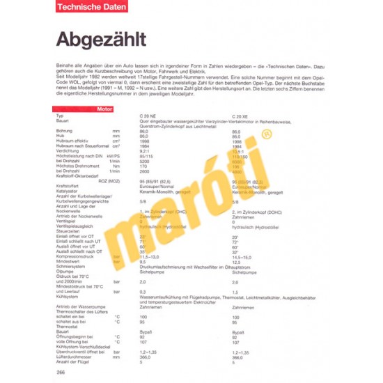 Opel Calibra August 1990 bis Juli 1997 (Javítási kézikönyv)