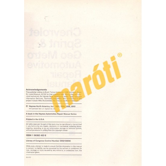 Chevrolet Sprint & Geo Metro 1985 - 2001