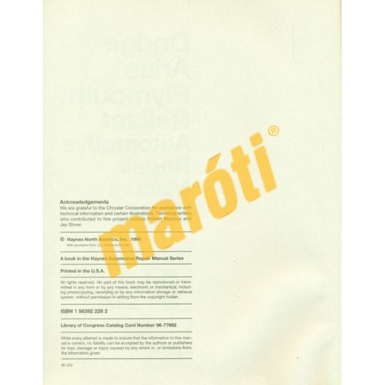 Dodge Aries & Plymouth Reliant 1981 - 1989