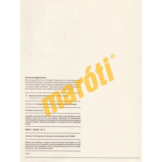 Dodge Spirit & Plymouth Acclaim 1989 - 1995