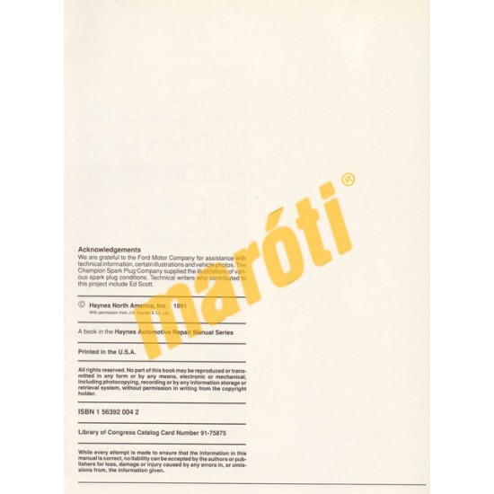 Ford Escort & Mercury Lynx 1981 - 1990