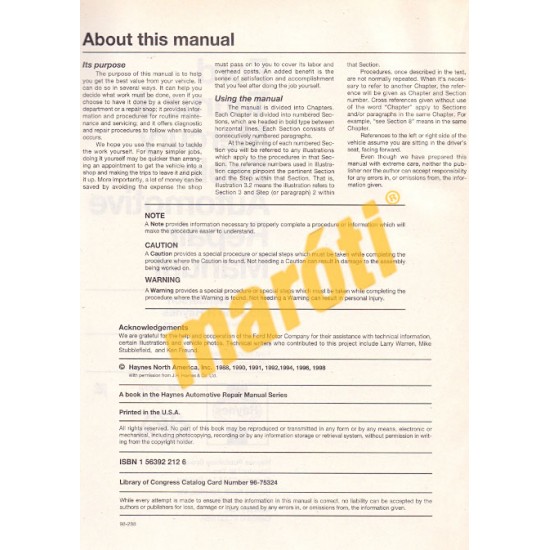 Ford Taurus & Mercury Sable 1986 - 1995